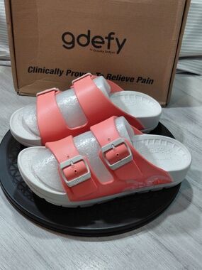NEW Gravity Defyer Womens UP BOV 2.1 Therapeutic Orthopedic Sandals Peach W9